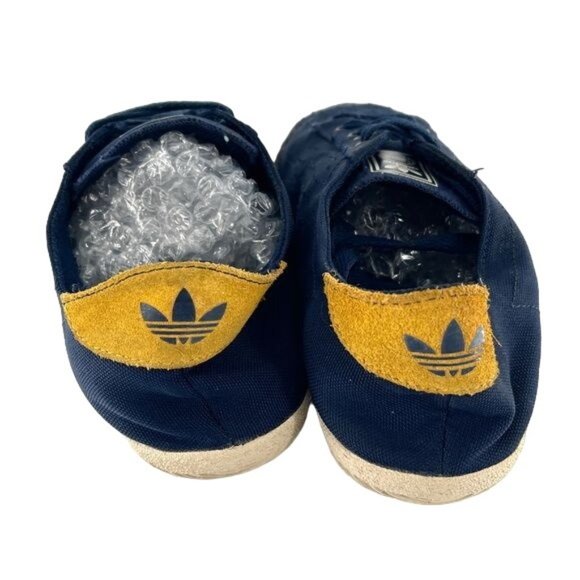Adidas RARE SAMPLE 90’s Streetwear Sneakers Navy Blue & Gold Size US 9 Y2K - Picture 6 of 8